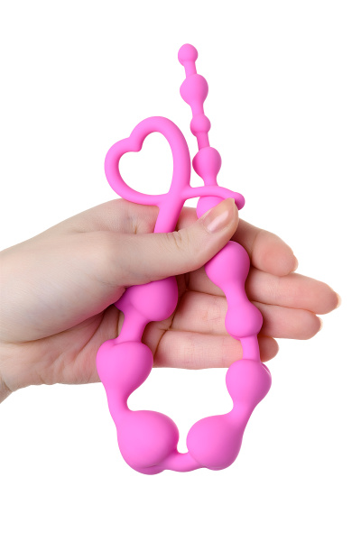 Анальная цепочка TOYFA ToDo  LONG SWEETY, силикон, розовая, 34 см, Ø 2,7 см